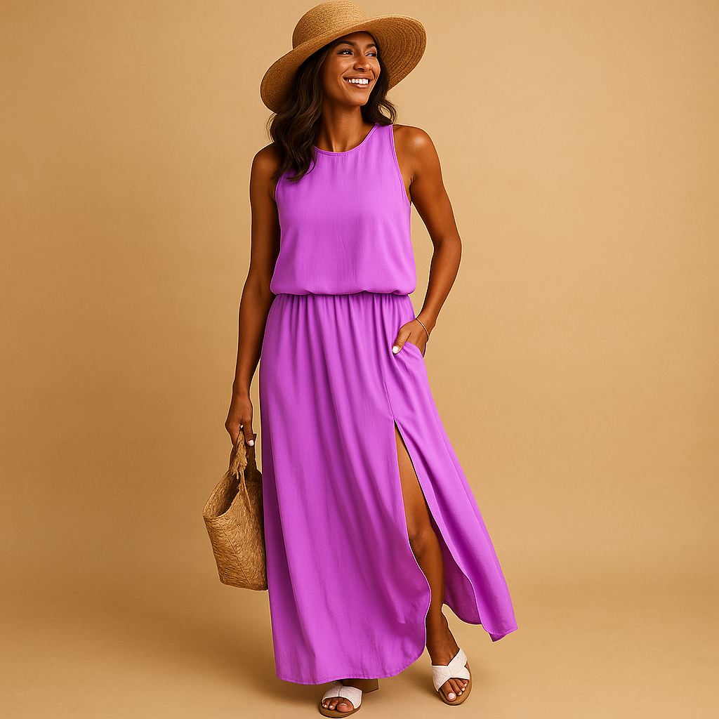 Casual short sleeve summer dress for women with a loose fit and breathable fabric. Perfect for everyday wear, casual outings, or chic summer occasions.