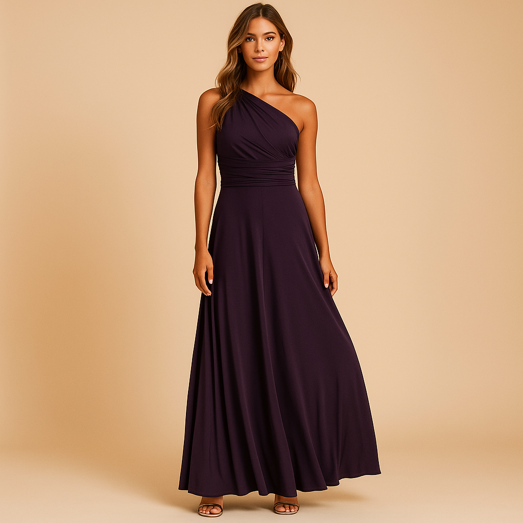 Elegant adjustable dress for women with a flattering fit and soft fabric, ideal for weddings, evening events, and special occasions.
