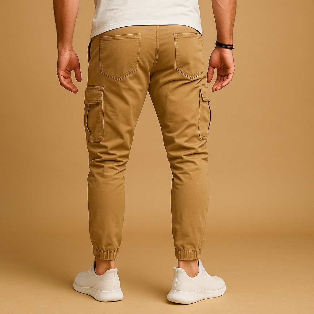 Men’s cargo pants with straight-leg fit, durable lightweight fabric, and multiple Velcro pockets, perfect for casual wear and outdoor activities.