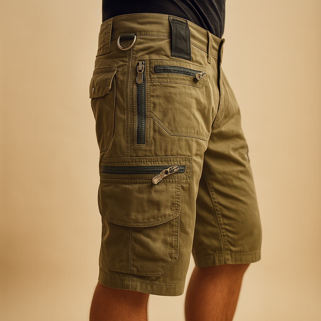 Men’s casual cargo shorts with relaxed fit, multiple pockets, and durable fabric, perfect for outdoor activities, travel, and casual daily wear.