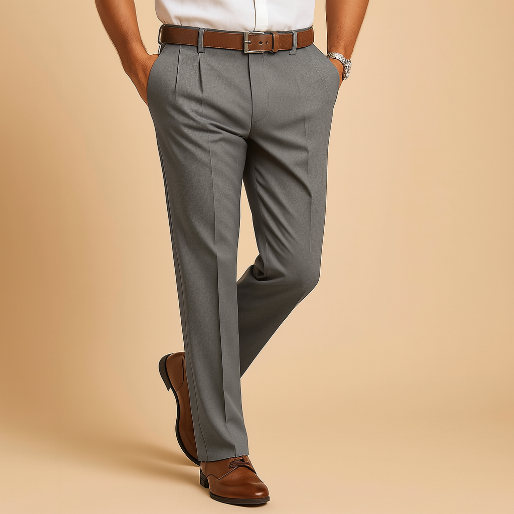 Men’s casual chino pants with relaxed fit and neat finish, breathable and lightweight design, perfect for smart casual outfits and daily wear.