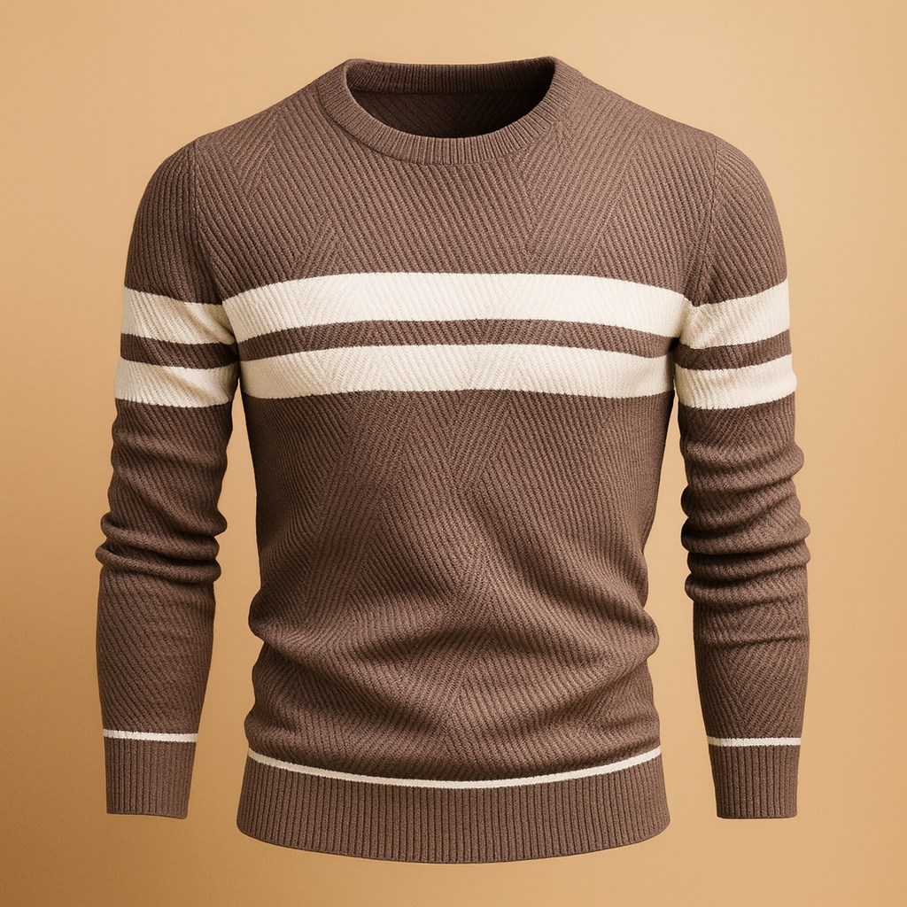 Casual crew neck sweater for men with a soft, warm fit and classic design, perfect for autumn and winter casual or smart outfits.