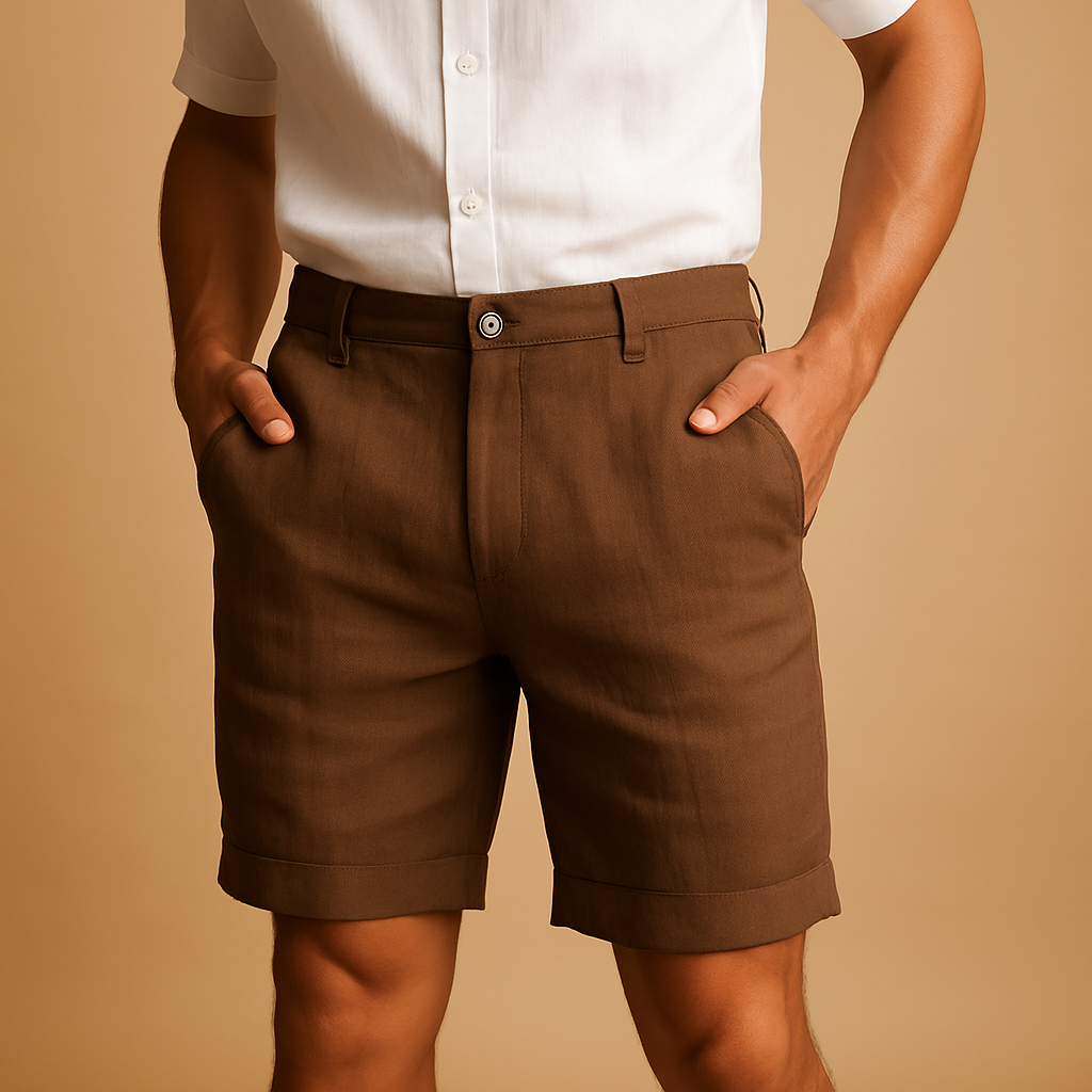Men’s casual summer shorts with elastic waistband, relaxed fit, and breathable fabric, perfect for beach, casual outings, and warm-weather wear.