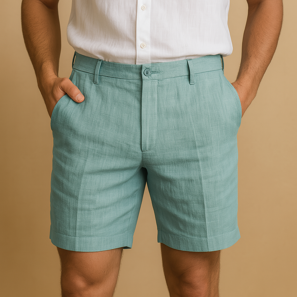 Men’s casual summer shorts with elastic waistband, relaxed fit, and breathable fabric, perfect for beach, casual outings, and warm-weather wear.