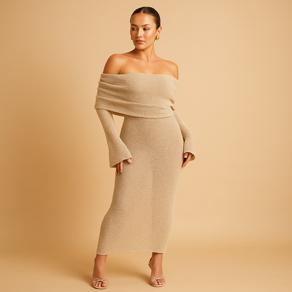 Chic off-shoulder summer dress for women with comfortable fit and adjustable design, perfect for sunny days and casual outings.
