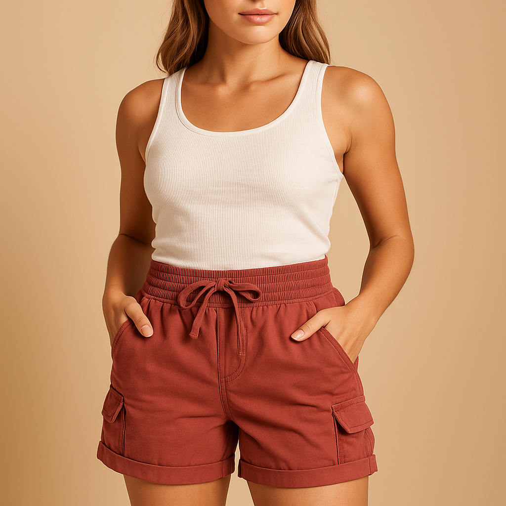 Women’s classic cargo shorts with breathable fabric, relaxed airy fit, and functional pockets. Perfect for casual summer wear and active days.