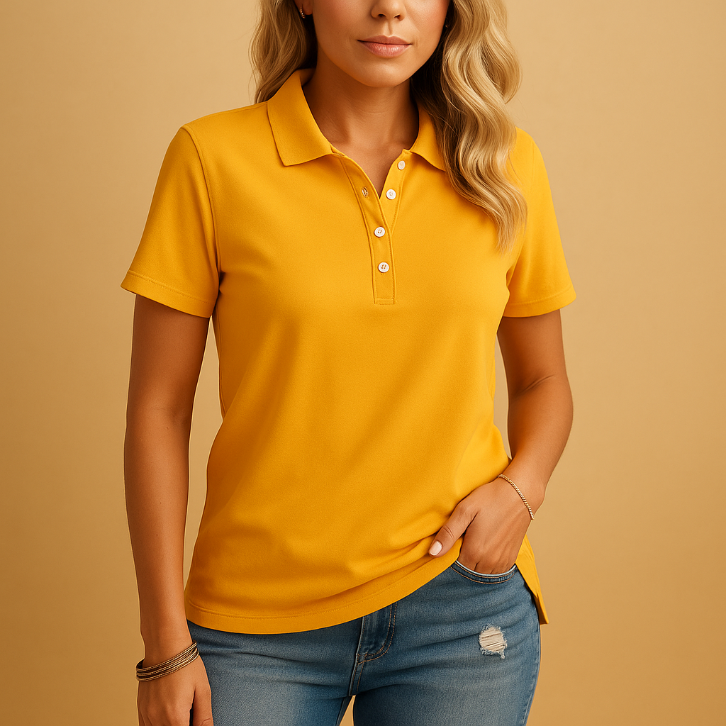 Women’s classic fitted polo shirt with a modern design, perfect for daily wear, office outfits, or casual outings in any season.