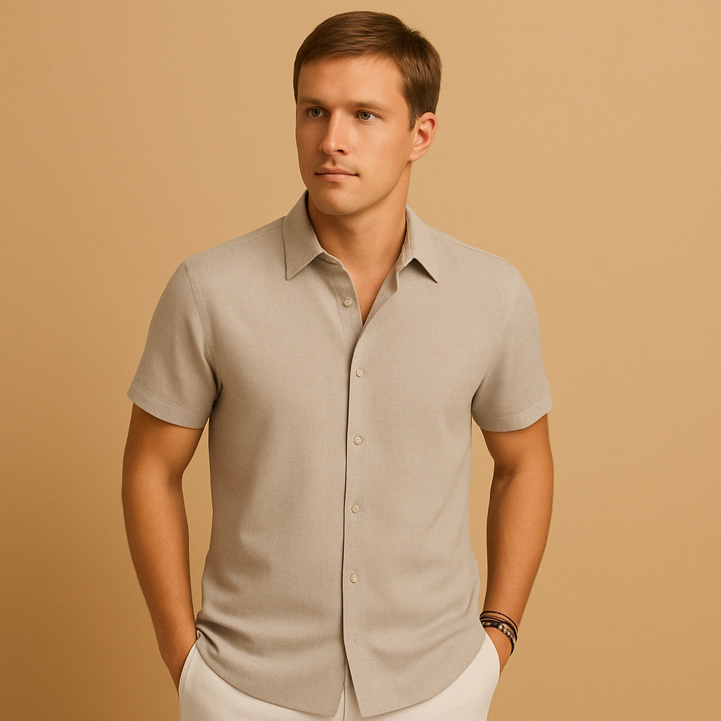 Men’s classic slim fit shirt with modern tailored design, available in timeless colors. Perfect for casual wear, semi-formal occasions, and weekend outfits.
