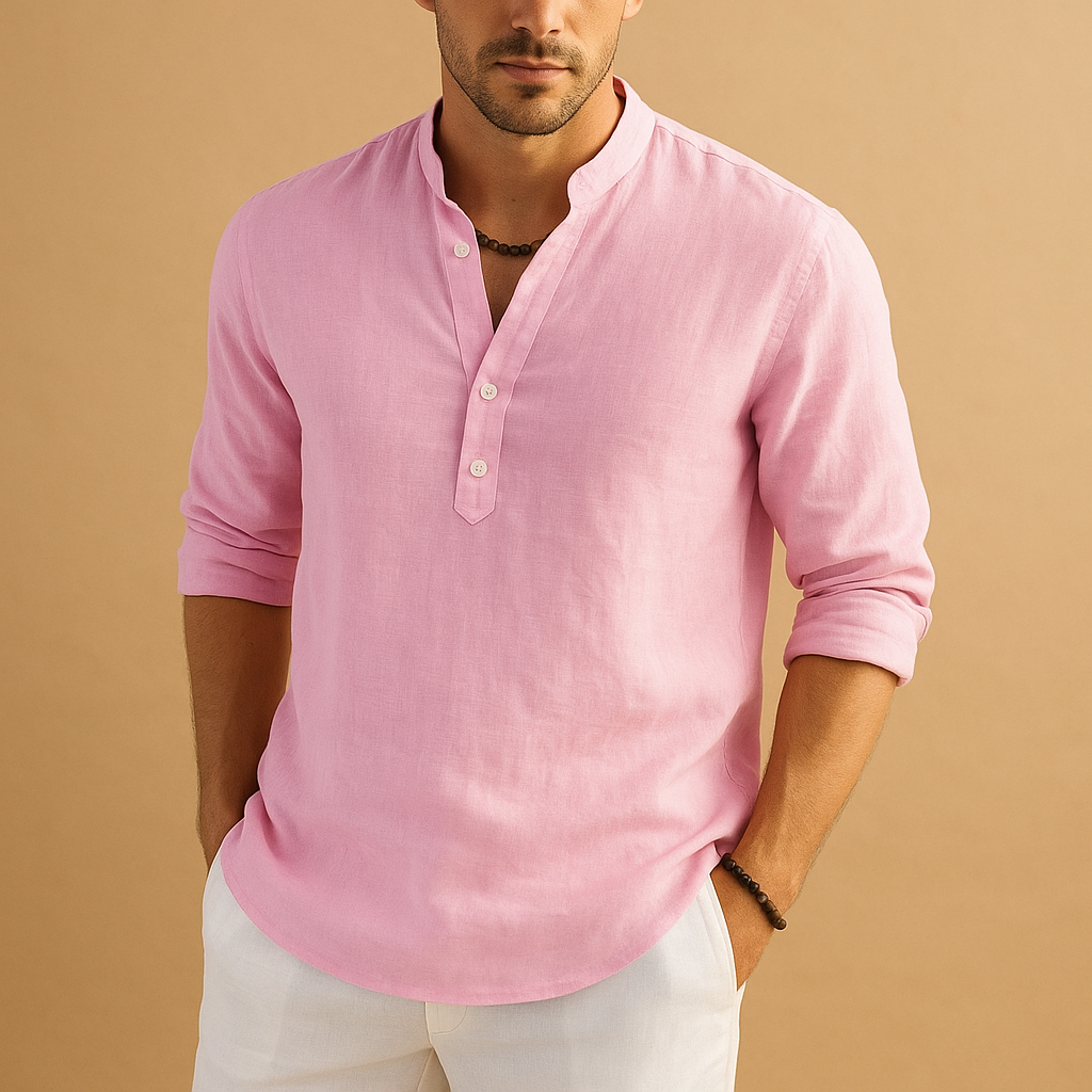 Men’s classic white dress shirt with breathable fabric and versatile fit, available in multiple colors. Perfect for both formal and casual outfits.