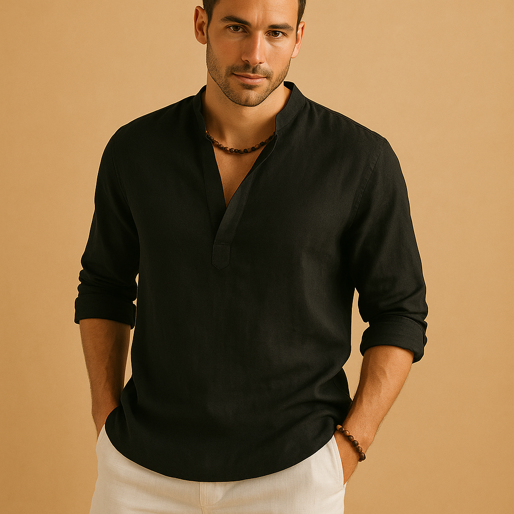 Men’s classic white dress shirt with breathable fabric and versatile fit, available in multiple colors. Perfect for both formal and casual outfits.