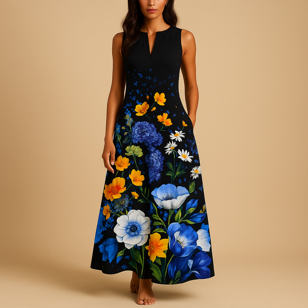 Women’s colorful summer dress with breathable fabric and vibrant print, perfect for summer parties, casual days, and warm weather outings.