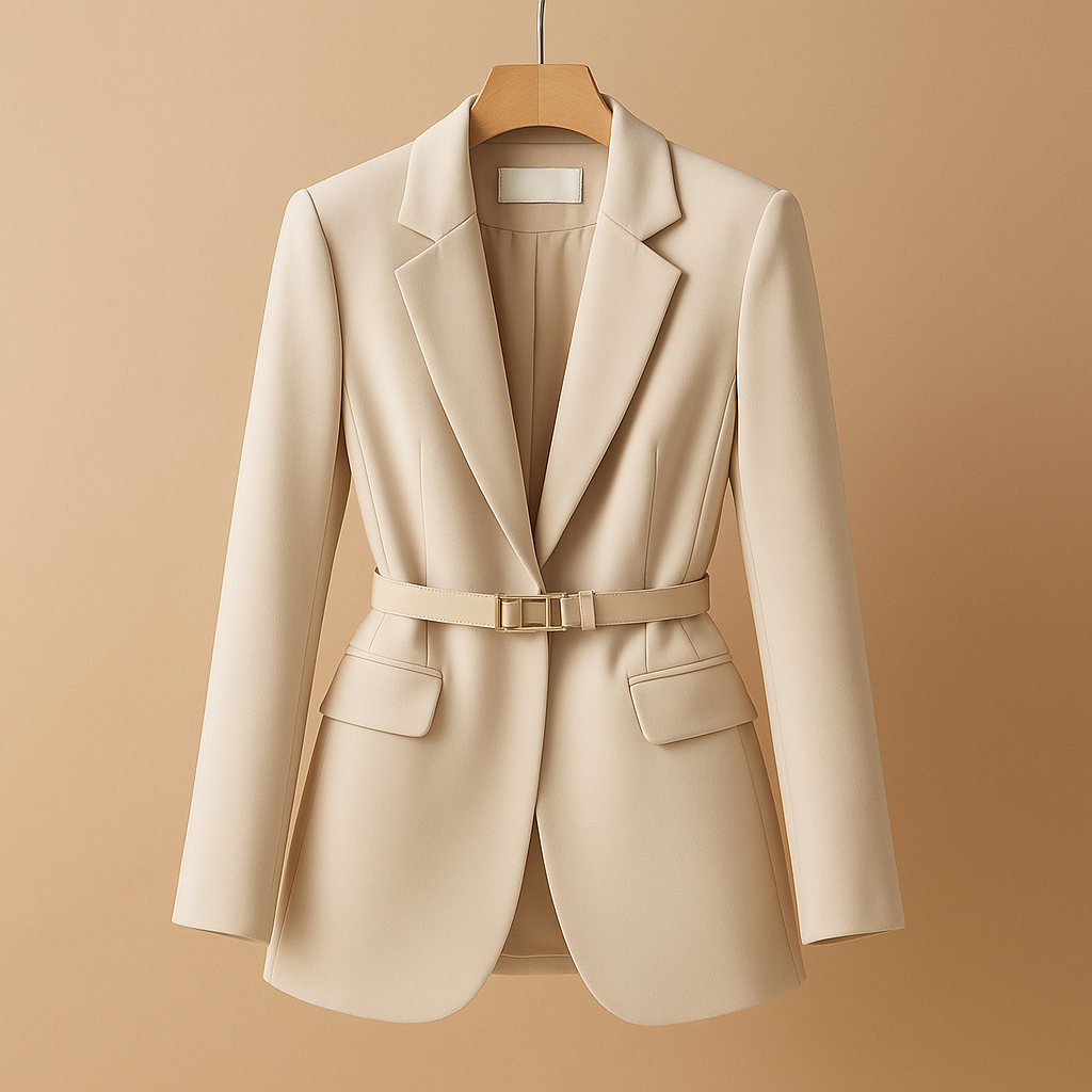 Women’s elegant tailored blazer with a fitted silhouette in classic colours, ideal for work, business occasions, or evening outfits.