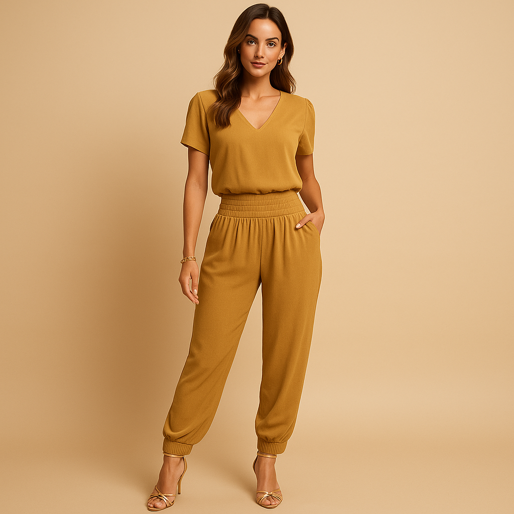 Women’s floral two-piece set with top and matching pants, ideal for everyday wear, casual outings, or special occasions.