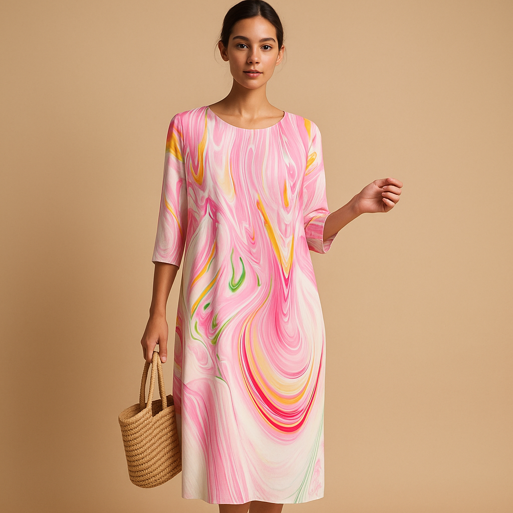 Women’s flowy midi dress with lightweight, breathable fabric and elegant silhouette, perfect for every season and any occasion.