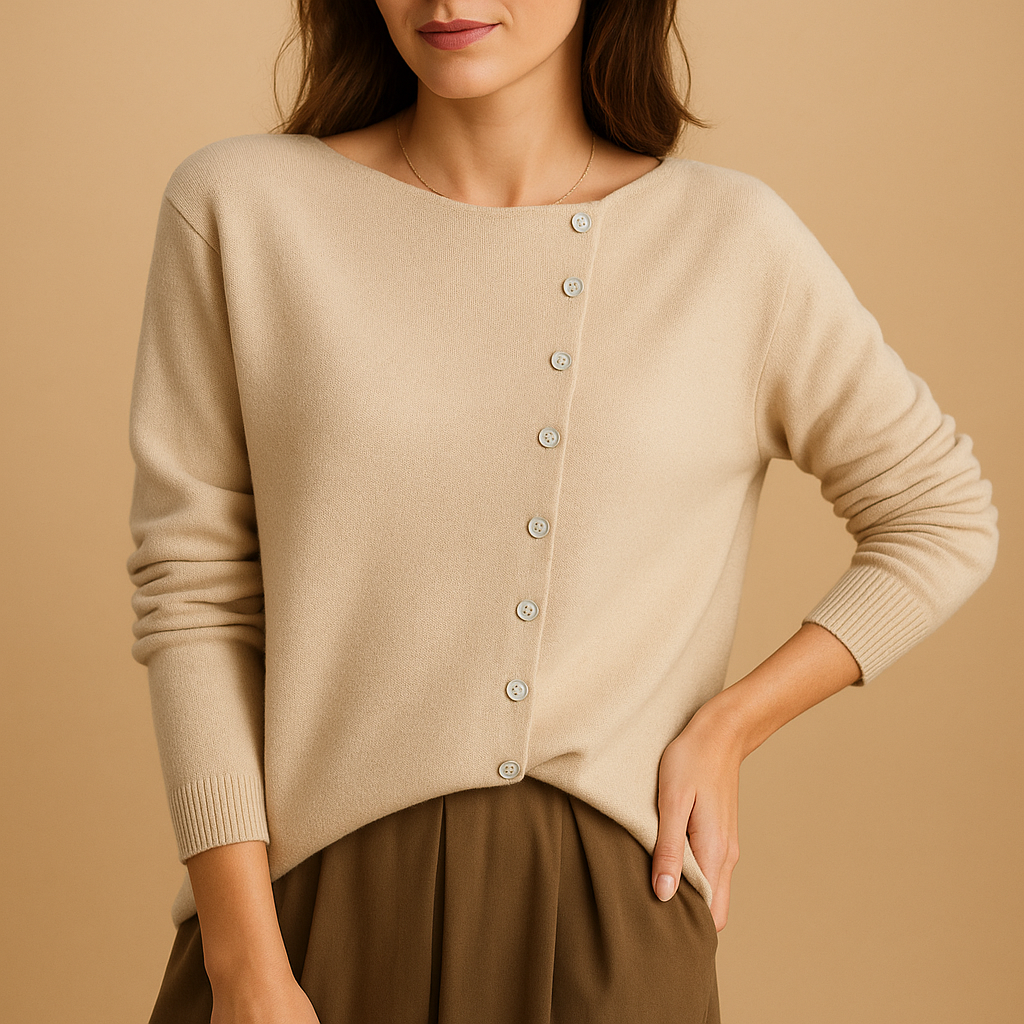 Women’s light round neck sweater with long sleeves, breathable knit, and relaxed fit, available in classic shades for casual or elegant styling.