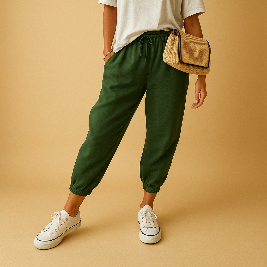 Lightweight breathable trousers for women with a relaxed fit in multiple colours, ideal for warm days, work, and casual outfits.