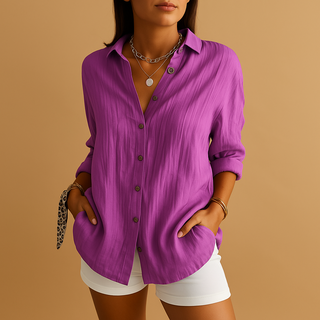 Women’s lightweight elegant blouse with breathable fabric and classic fit, perfect for work, casual outings, or evening occasions.