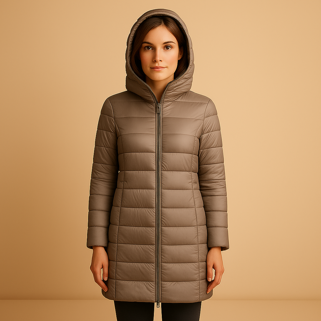 Lightweight quilted jacket for women with modern design and soft padding, ideal for winter and transitional seasons.