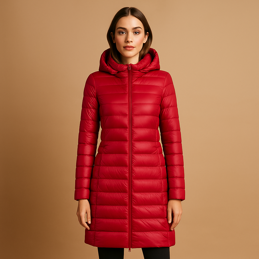 Lightweight quilted jacket for women with modern design and soft padding, ideal for winter and transitional seasons.