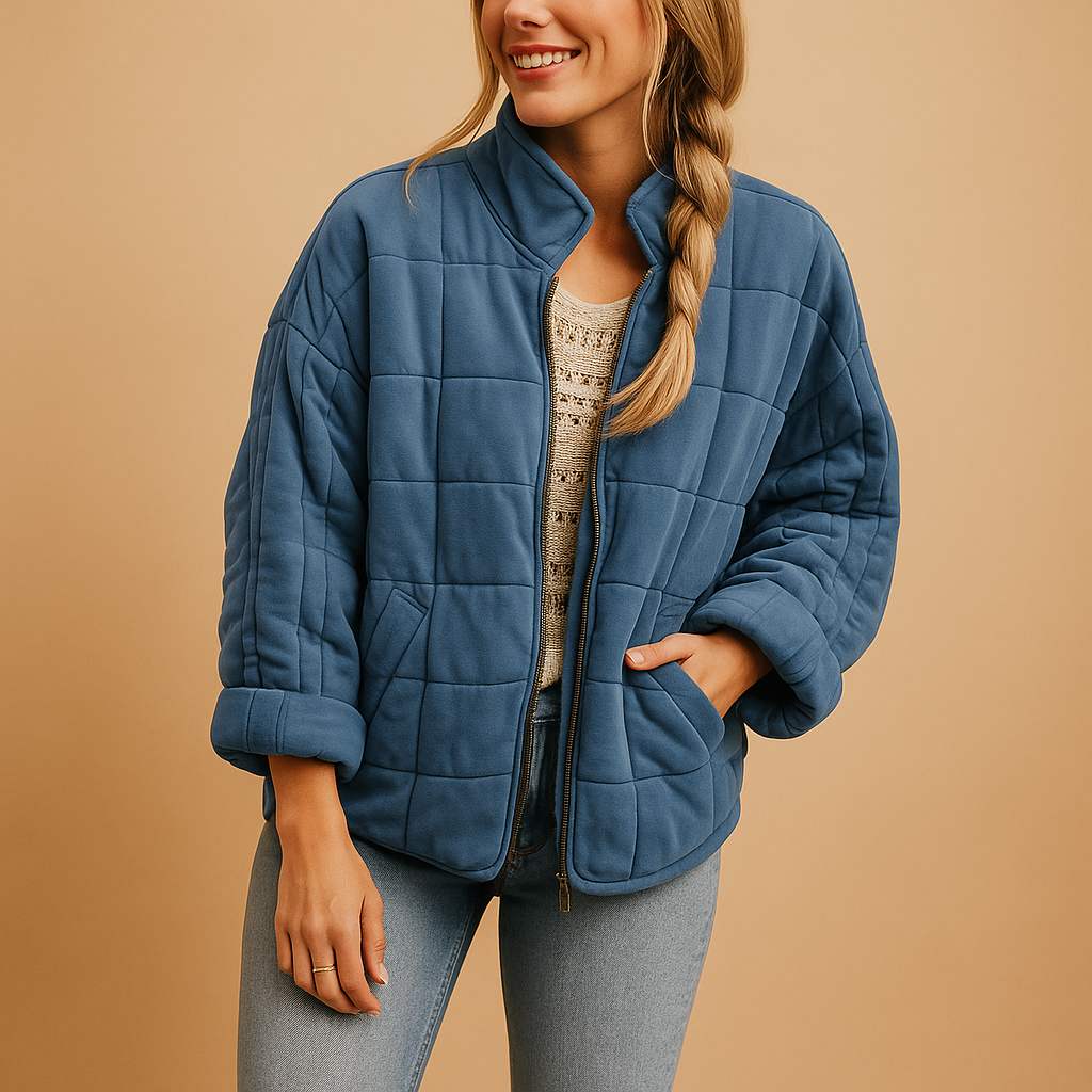 Lightweight summer jacket for women with tailored fit, breathable fabric, practical side pockets, and minimalist design in multiple colors.