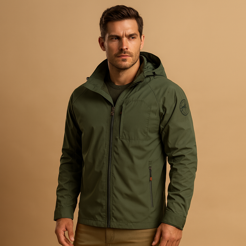 Men’s lightweight outdoor summer jacket with breathable fabric and multiple pockets, ideal for hiking, camping, and everyday wear.