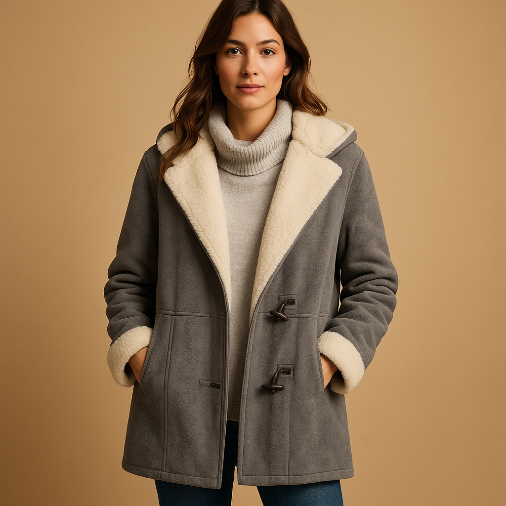 Long winter coat with hood for women, soft insulating fabric, modern fit, and trendy colors for casual and formal winter outfits.