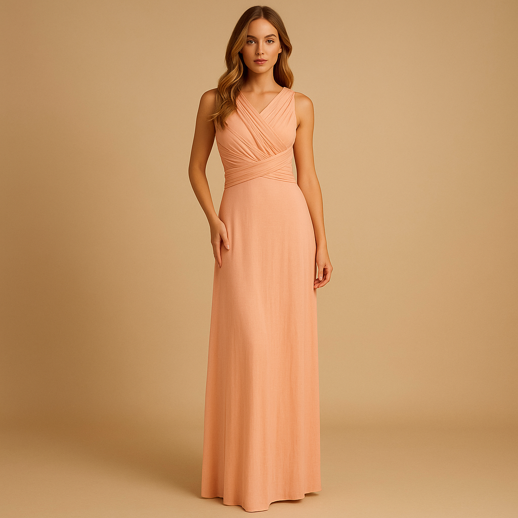 Women’s multiway wrap dress with breathable fabric and flattering fit, perfect for summer events, parties, and casual days.