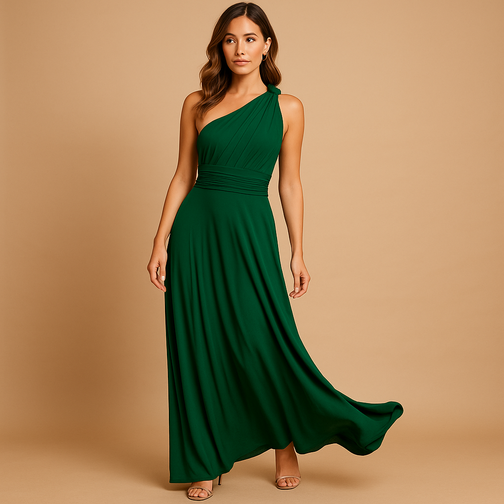 Women’s multiway wrap dress with breathable fabric and flattering fit, perfect for summer events, parties, and casual days.