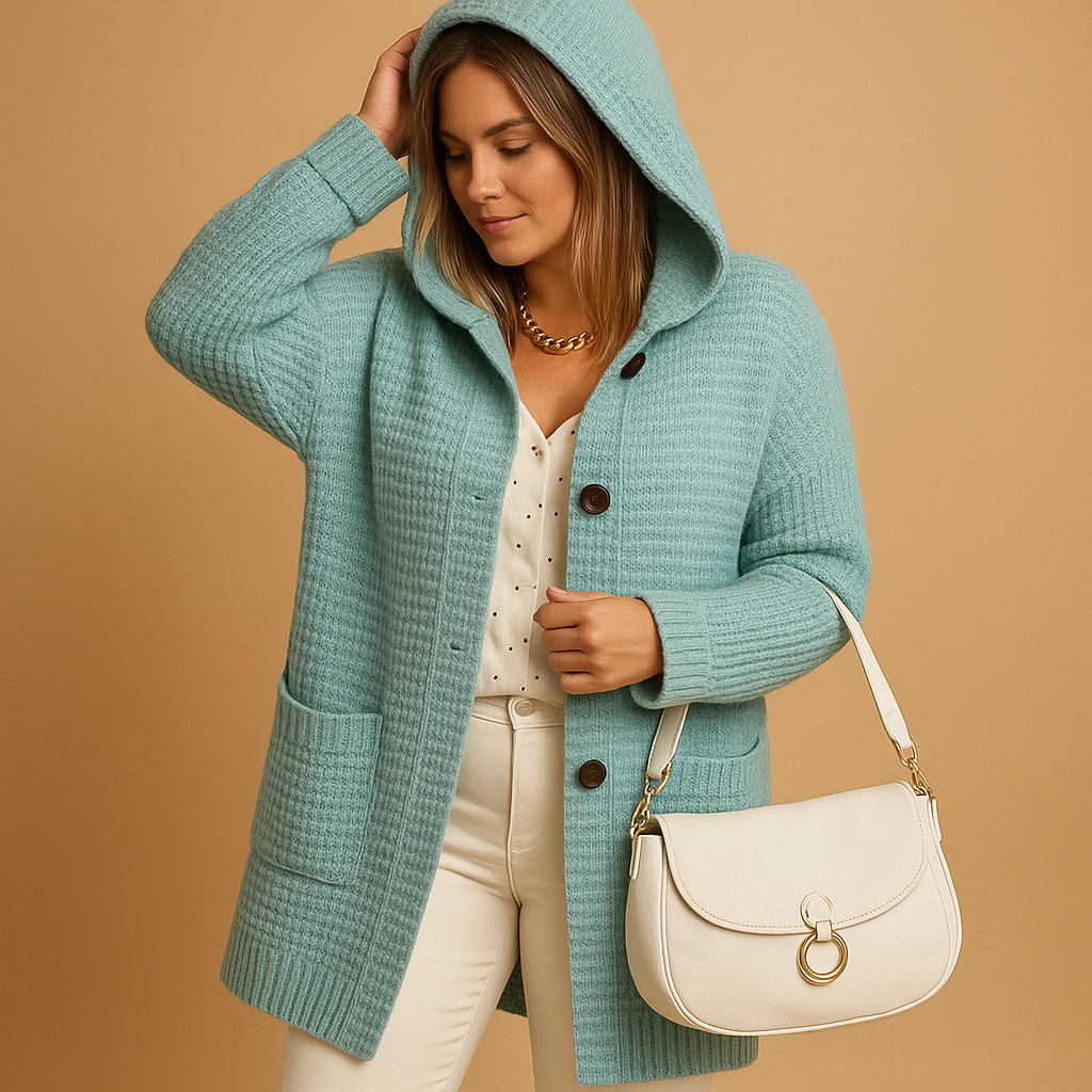 Women’s open knit cardigan with relaxed open front, soft breathable fabric, perfect for autumn, winter layering, or cozy everyday wear.