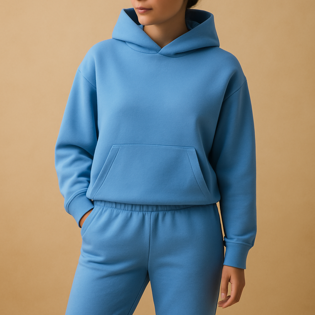 Women’s oversized loungewear set with hoodie and joggers, perfect for home, leisure, errands, or casual relaxation.
