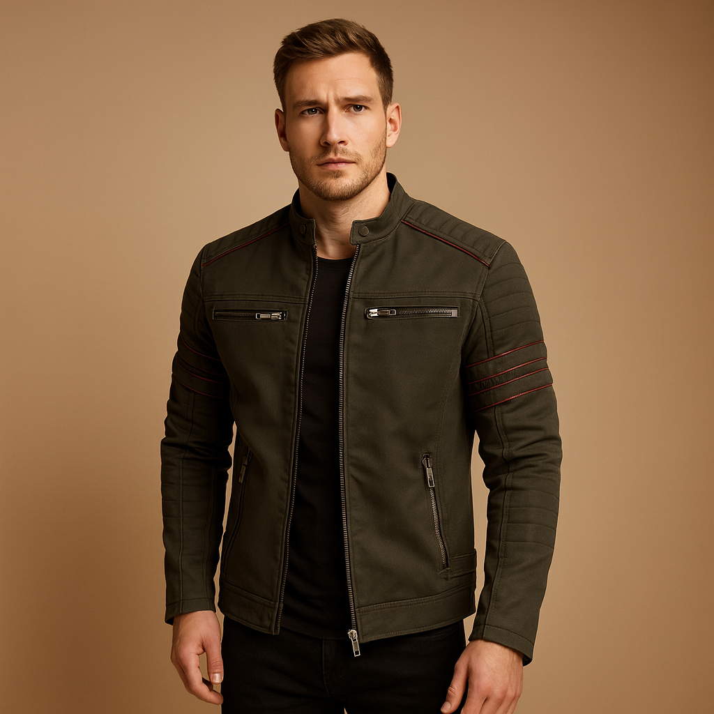 Mason is a premium biker jacket for men with a bold, weather-resistant design. Perfect for rides or nights out. Order now in style!