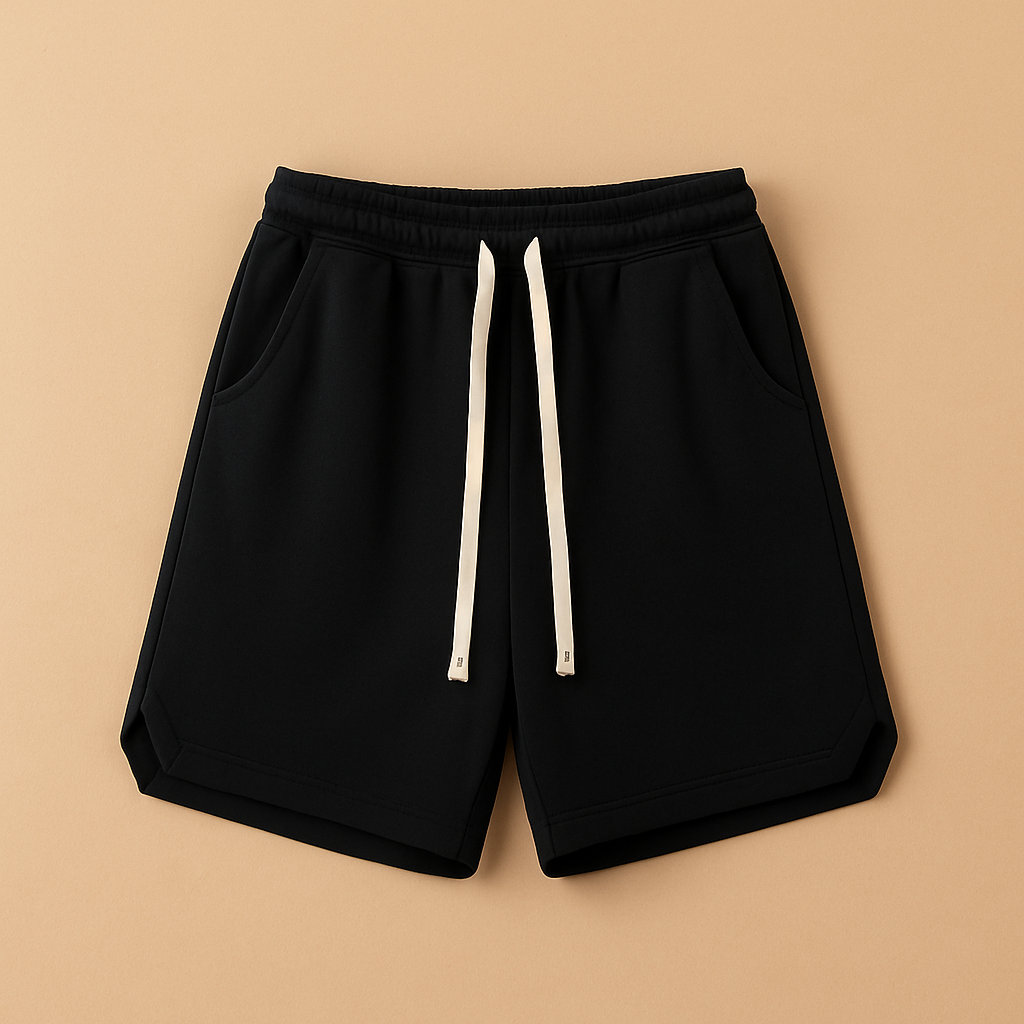 Men’s retro sport shorts with loose fit and elastic waistband, available in dark blue, grey, black, and army green. Lightweight and breathable.