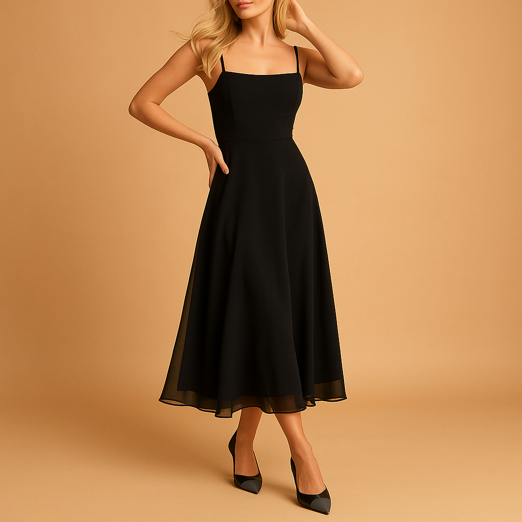 Women’s sleeveless solid dress with minimalist cut and lightweight fit, perfect for summer brunches, formal events, and elegant casual wear.