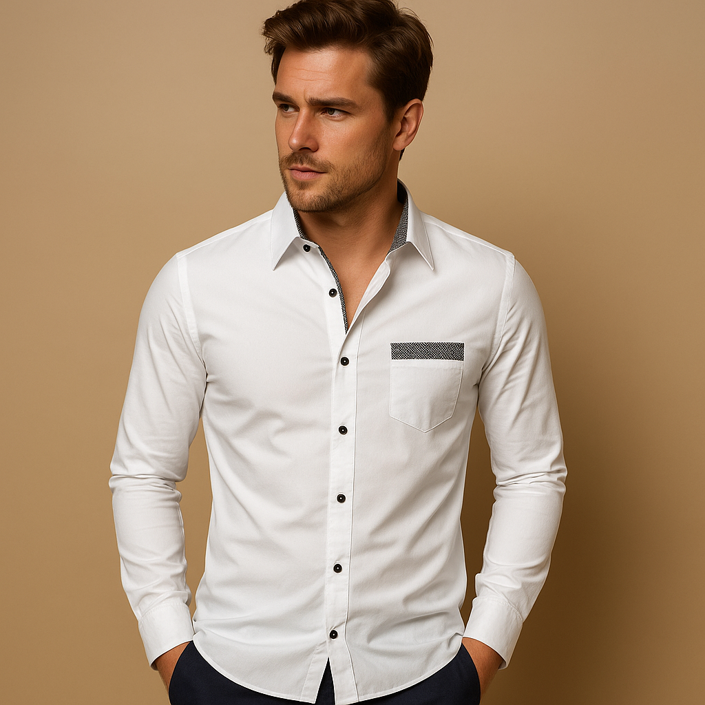 Men’s slim fit casual shirt with breathable fabric, classic collar, and modern tailored fit. Perfect for business, casual, and evening wear.