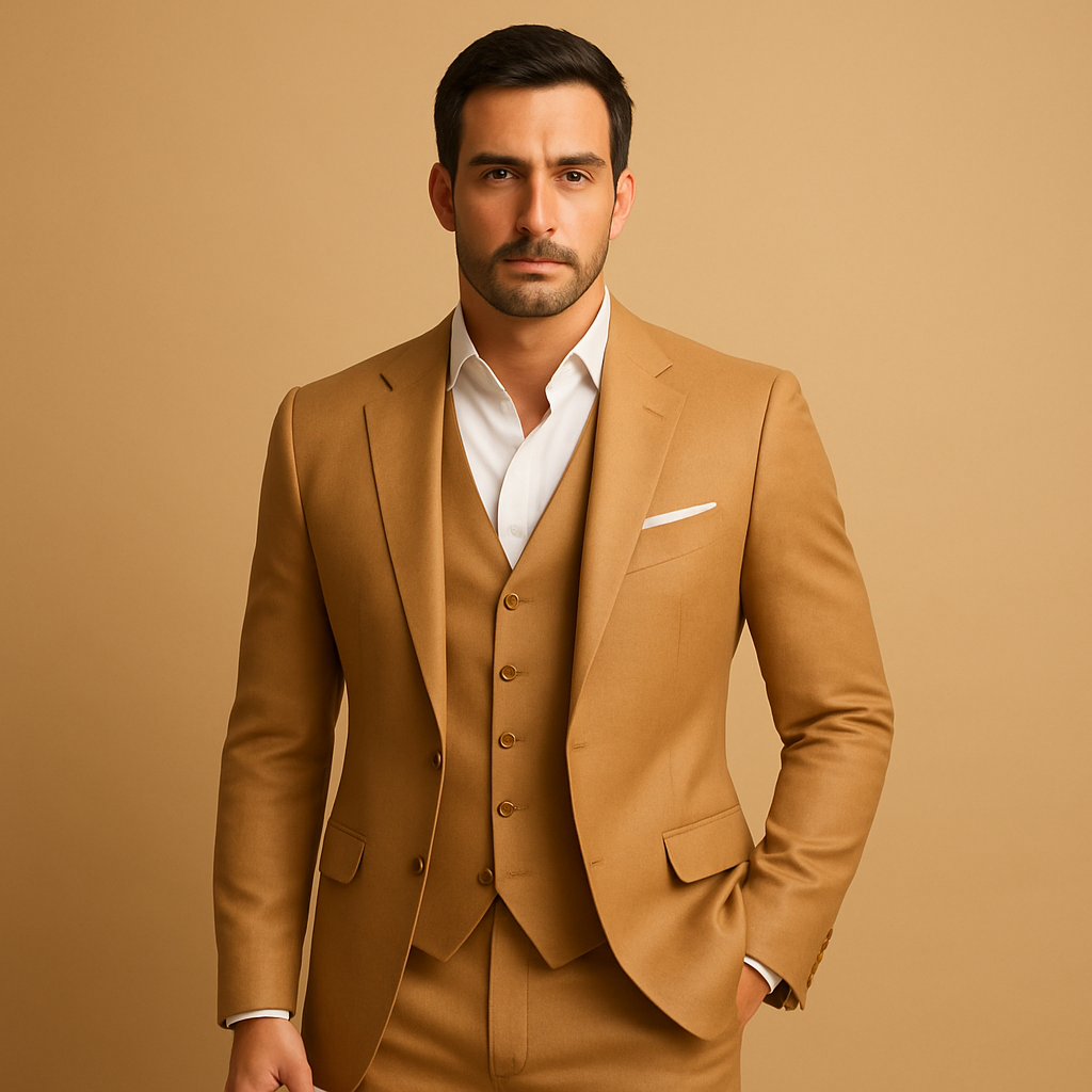 Elegant slim fit men’s formal suit with blazer and trousers, available in multiple colours. Ideal for weddings, business, and formal occasions.