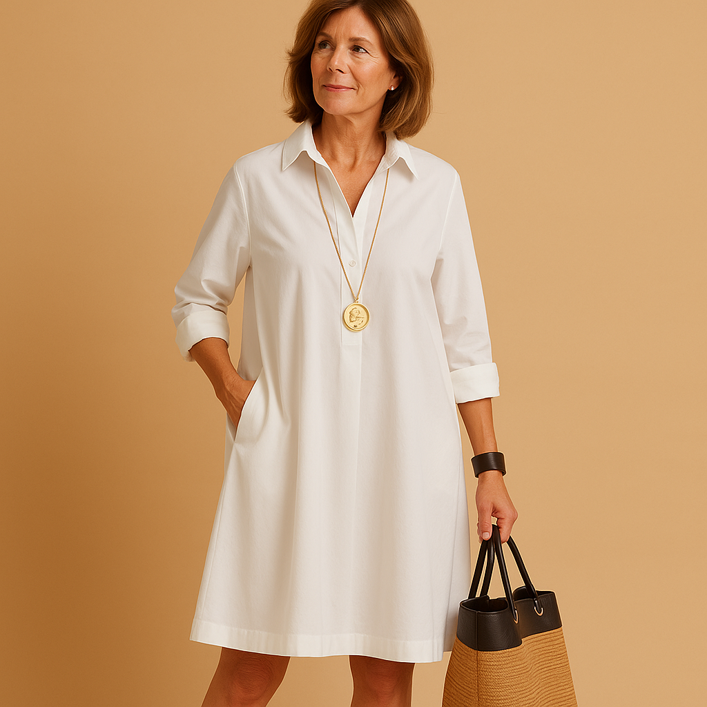 Stretch polo dress with collar for women in a flattering fit and breathable fabric, perfect for work, casual wear, and smart-casual occasions.