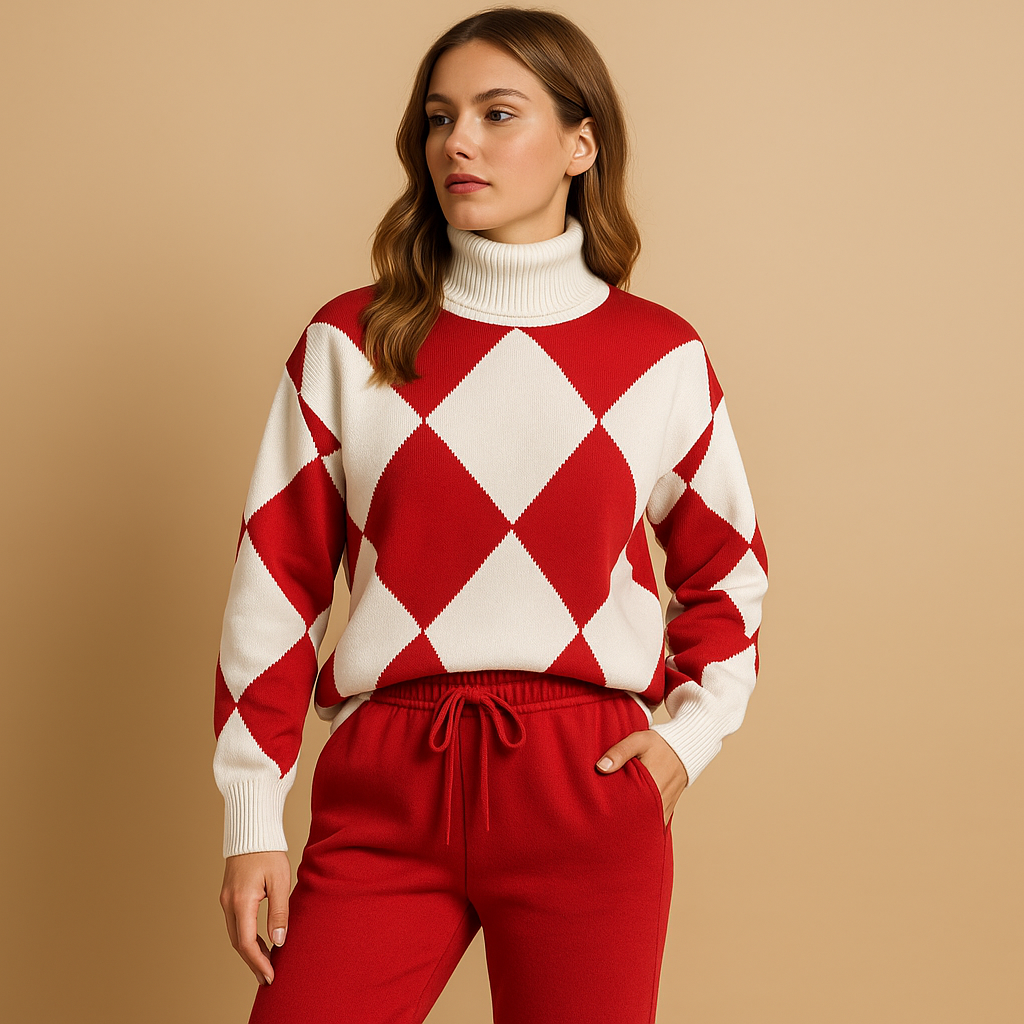 Women’s sweater and jogger set with breathable fit and minimalist design, perfect for lounging at home or casual outdoor wear.