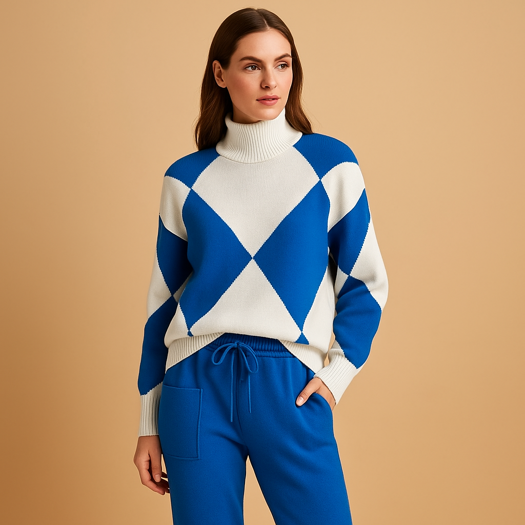 Women’s sweater and jogger set with breathable fit and minimalist design, perfect for lounging at home or casual outdoor wear.