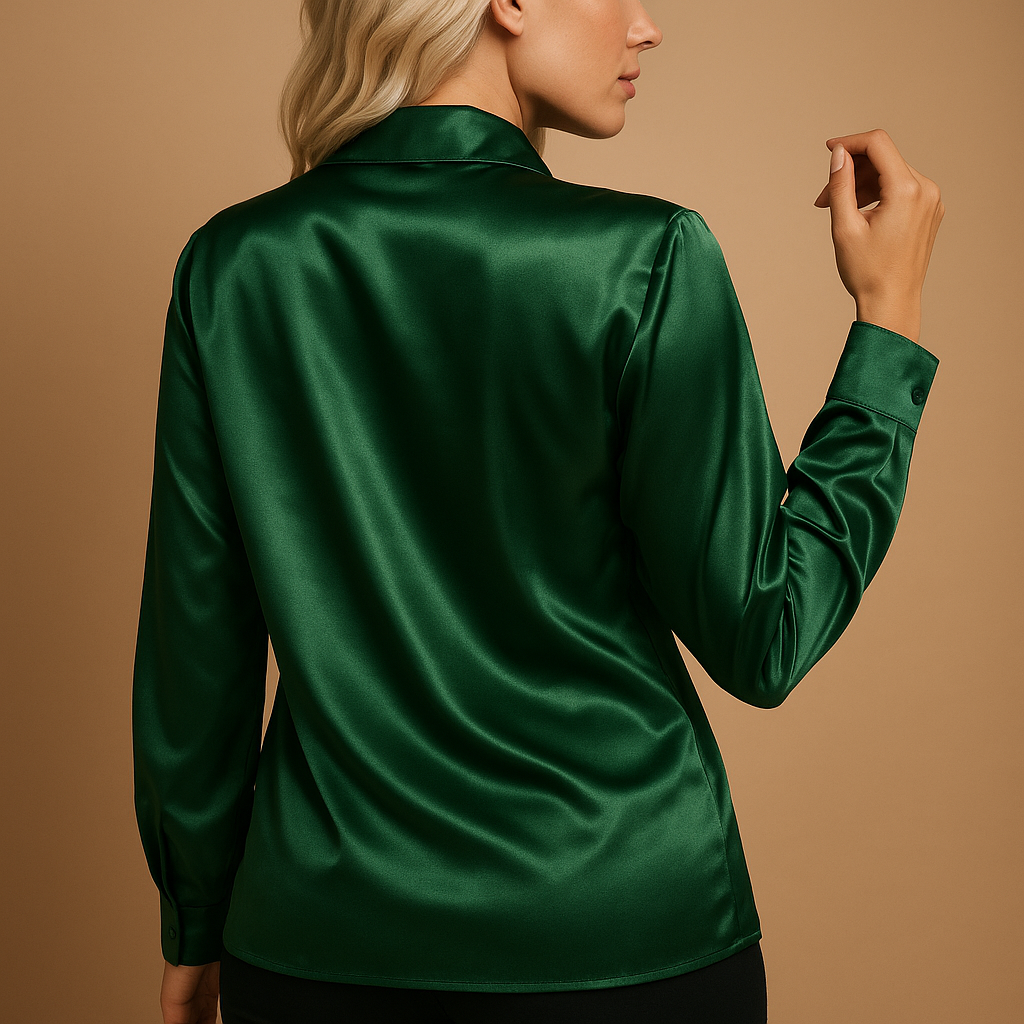 Timeless women’s blouse with classic collar and lightweight design, ideal for workdays, casual wear, or elegant all-season outfits.