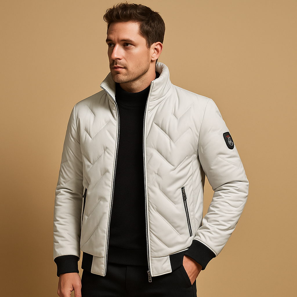 Men’s timeless puffer jacket with quilted design, wind protection, and practical pockets. Ideal for casual wear, sporty activities, and daily commutes.