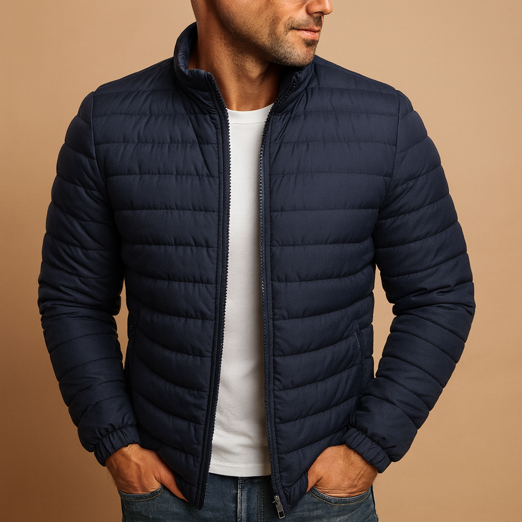 Men’s trendy quilted summer jacket with lightweight design, ideal for spring and summer casual outfits and weekend wear.