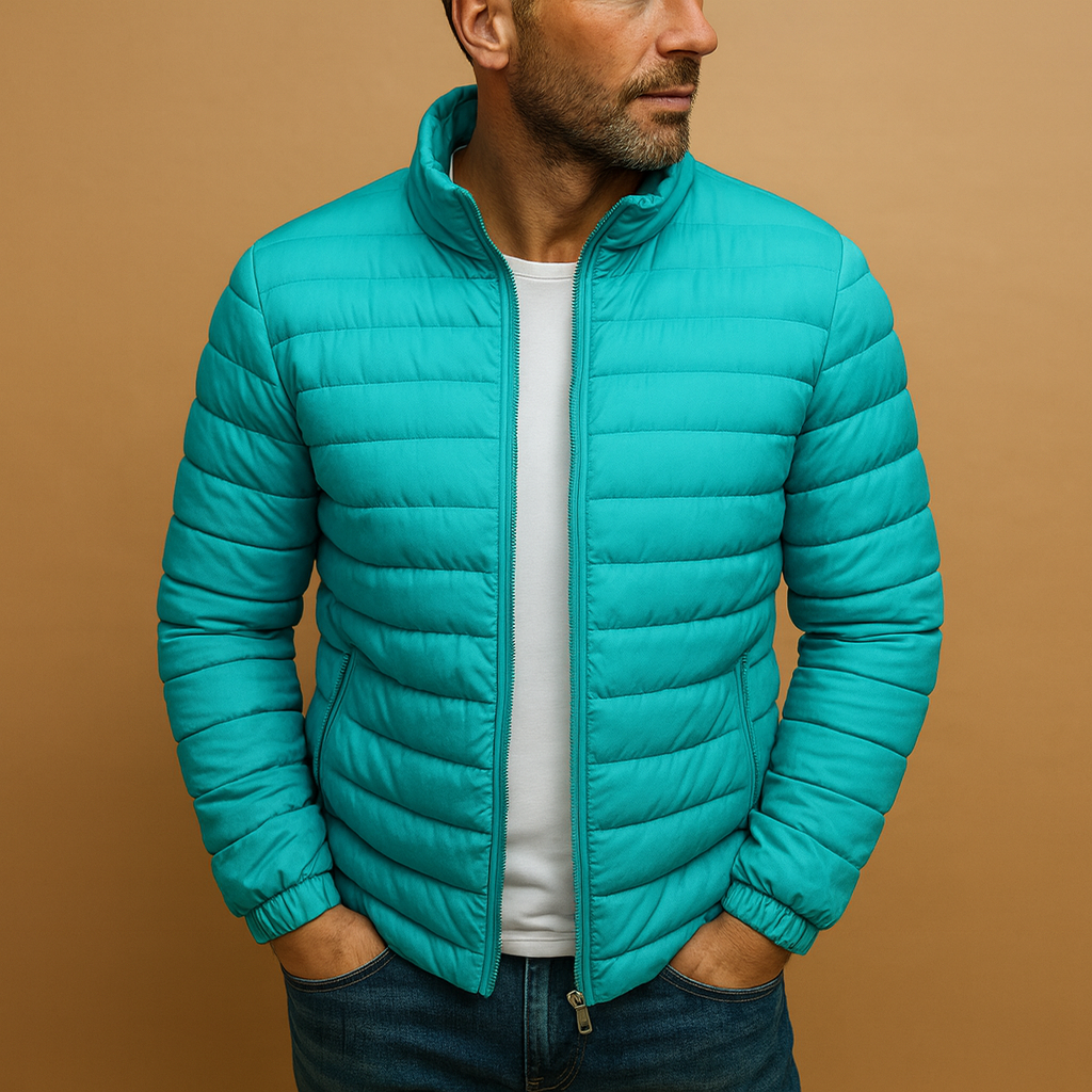 Men’s trendy quilted summer jacket with lightweight design, ideal for spring and summer casual outfits and weekend wear.
