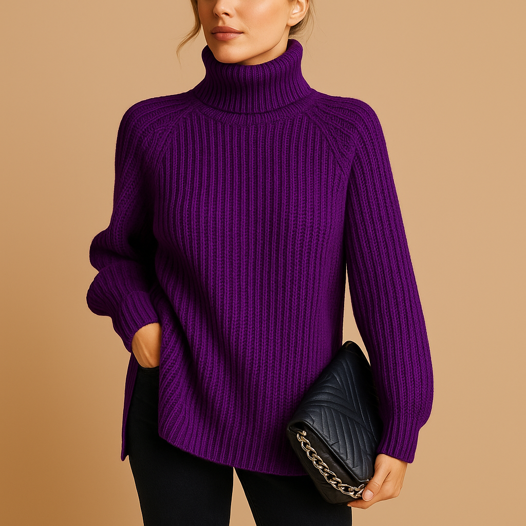 Women’s turtleneck sweater with soft texture, elegant fit, and cozy warmth. Perfect for autumn days, winter layering, and versatile styling.