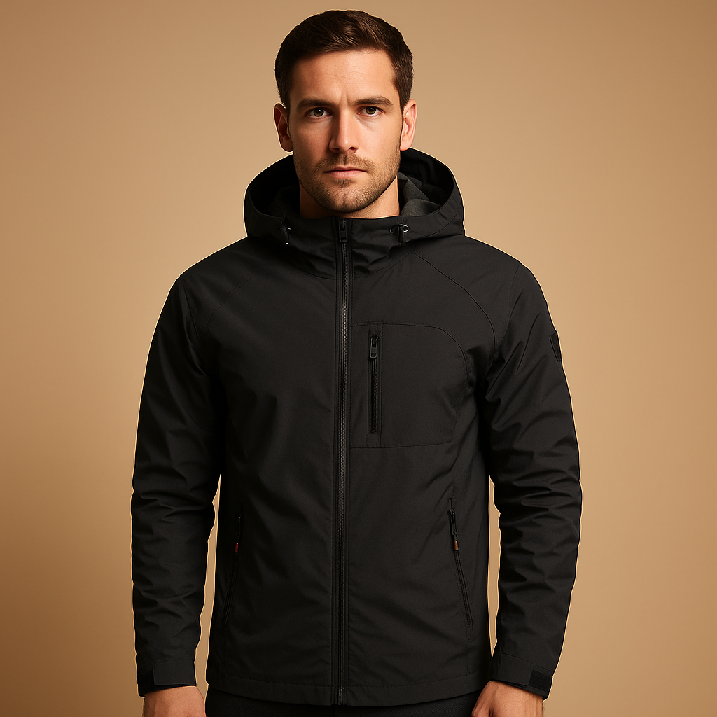 Men’s waterproof breathable windbreaker with lightweight design and zip pockets. Perfect for outdoor activities, sports, and everyday wear.
