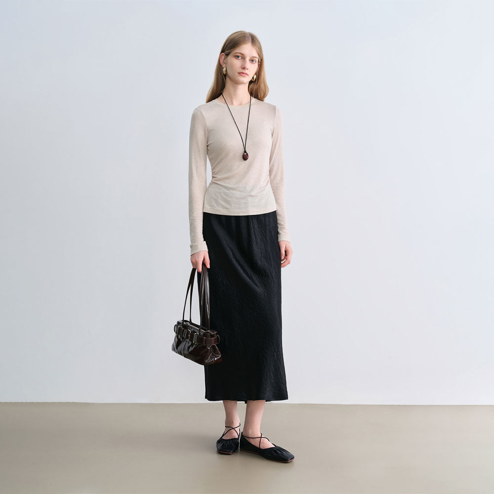 Pure Wool Fall T-Shirt Round Neck