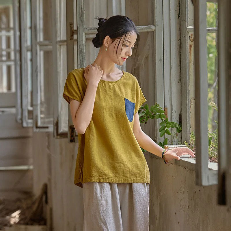Cotton Linen Casual T-Shirt