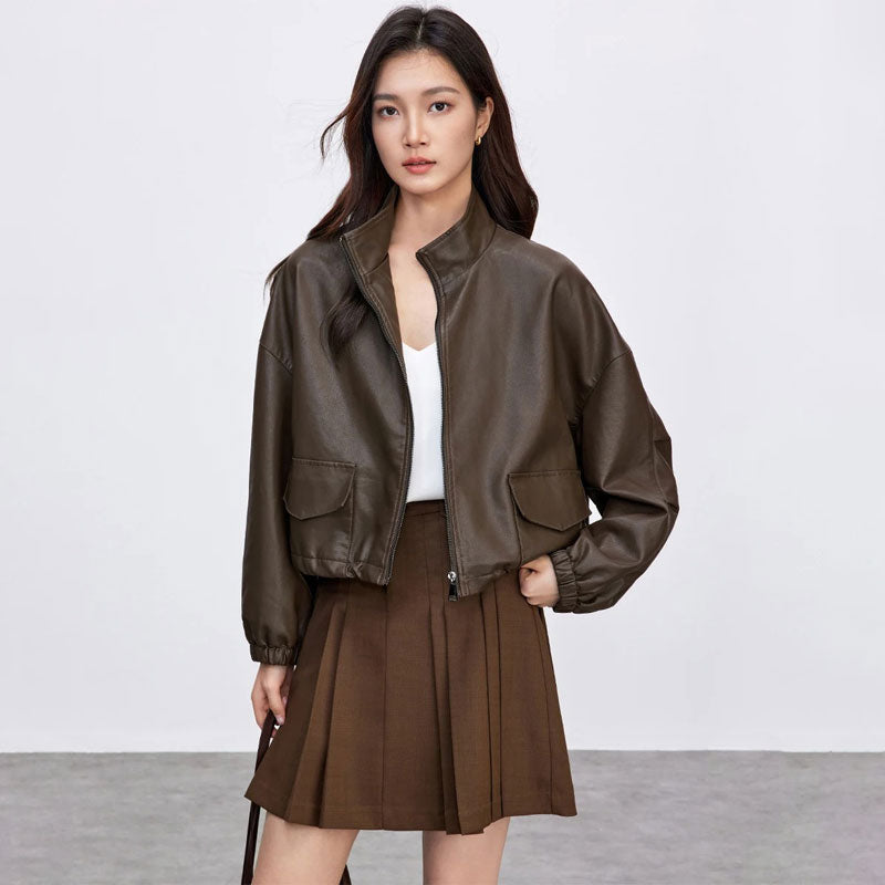 Vintage Leather Jacket Outerwear