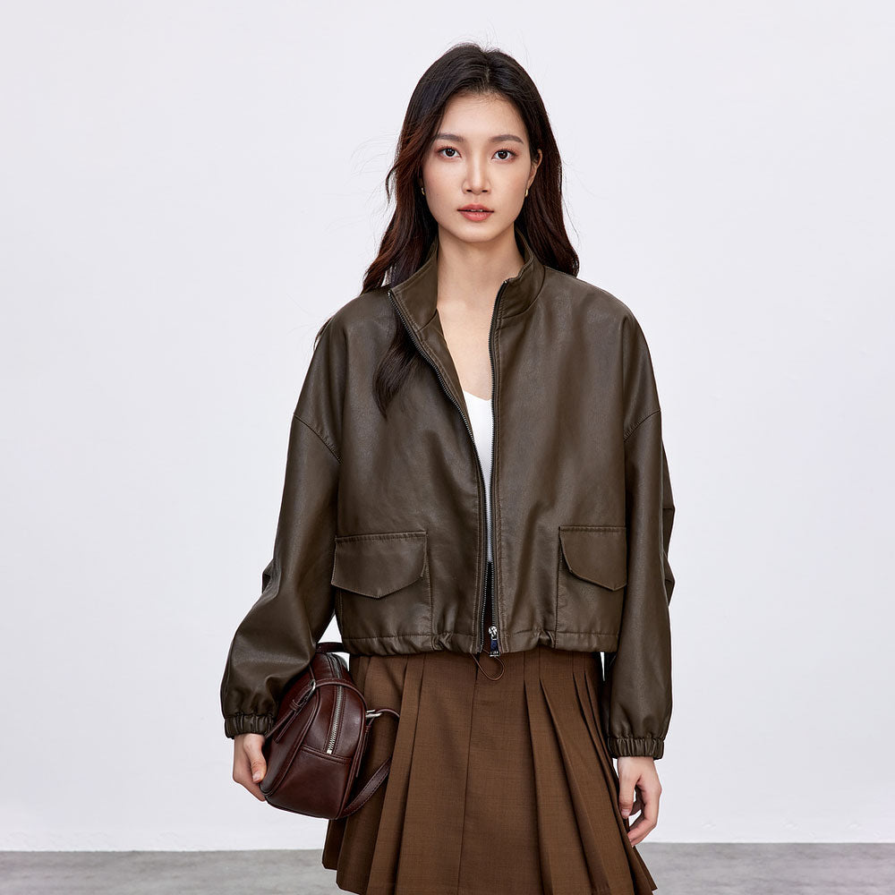 Vintage Leather Jacket Outerwear