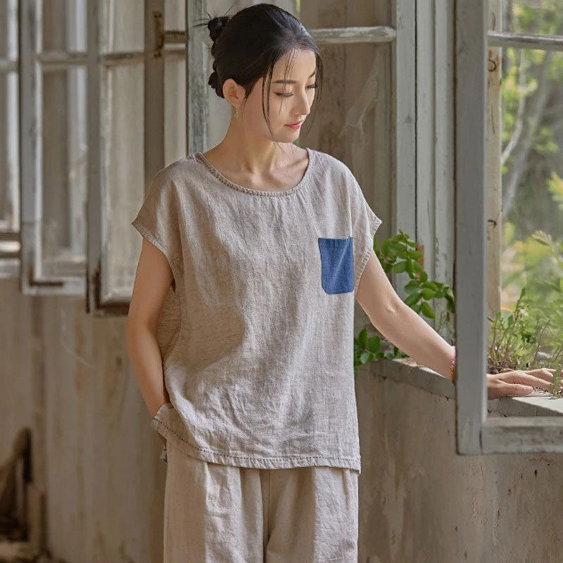 Cotton Linen Casual T-Shirt