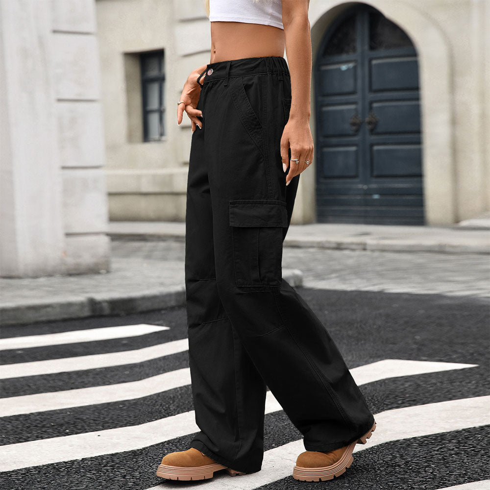 Wide Leg Split Hem Trousers